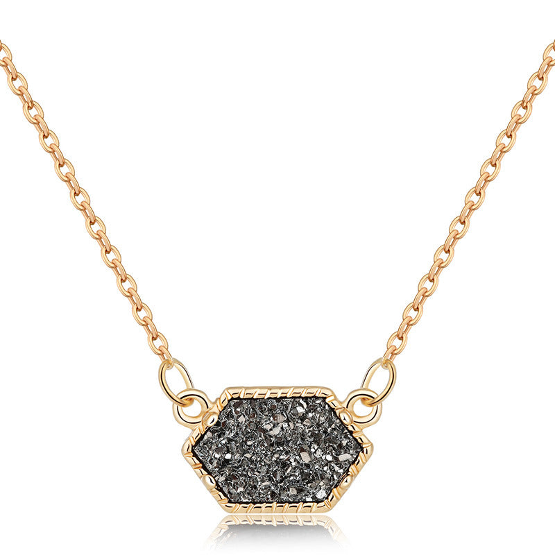 fashion simple multicolor crystal cluster turquoise diamond pendant necklace