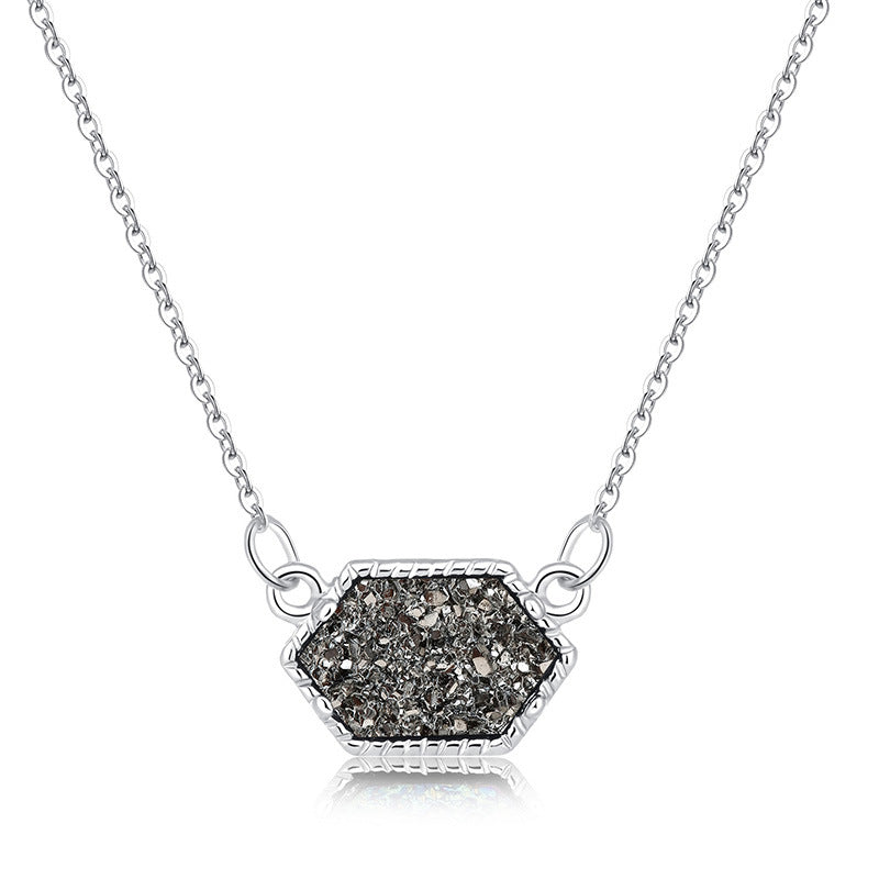 fashion simple multicolor crystal cluster turquoise diamond pendant necklace