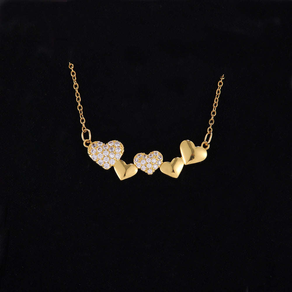 Elegant Heart Shape Stainless Steel Plating Inlay Zircon Pendant Necklace