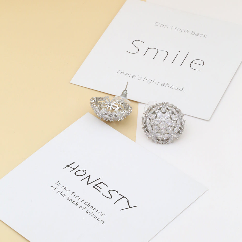 1 Pair Luxurious Simple Style Solid Color Plating Hollow Out Inlay Copper Zircon 18K Gold Plated Ear Studs