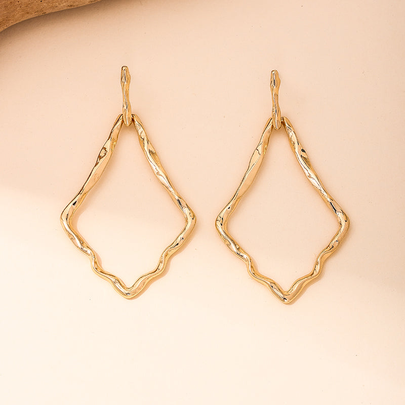 1 pair vacation simple style classic style rhombus alloy zinc drop earrings