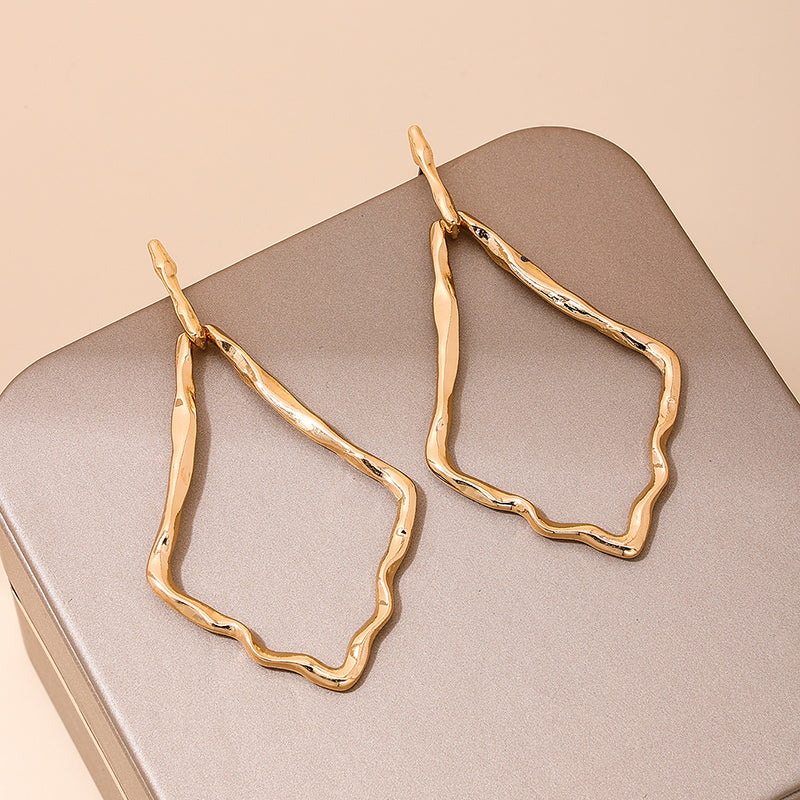 1 pair vacation simple style classic style rhombus alloy zinc drop earrings