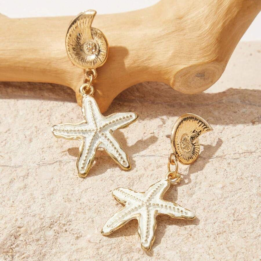 1 Pair Modern Style Classic Style Starfish Zinc alloy Drop Earrings