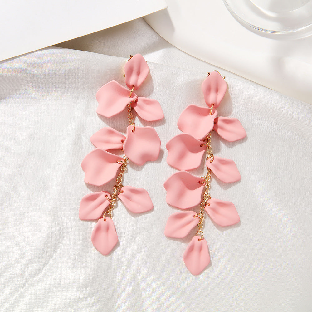 1 pair ig style retro flower plating arylic drop earrings