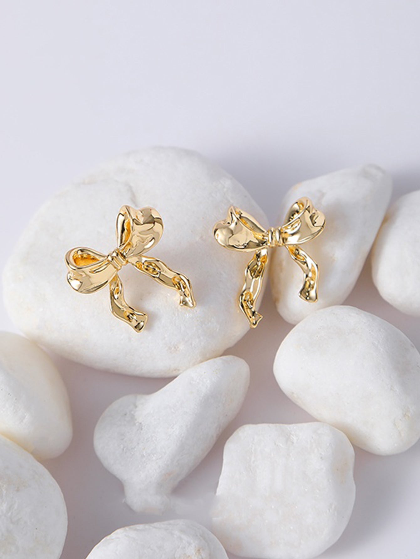 1 pair japanese style simple style bow knot alloy ear studs