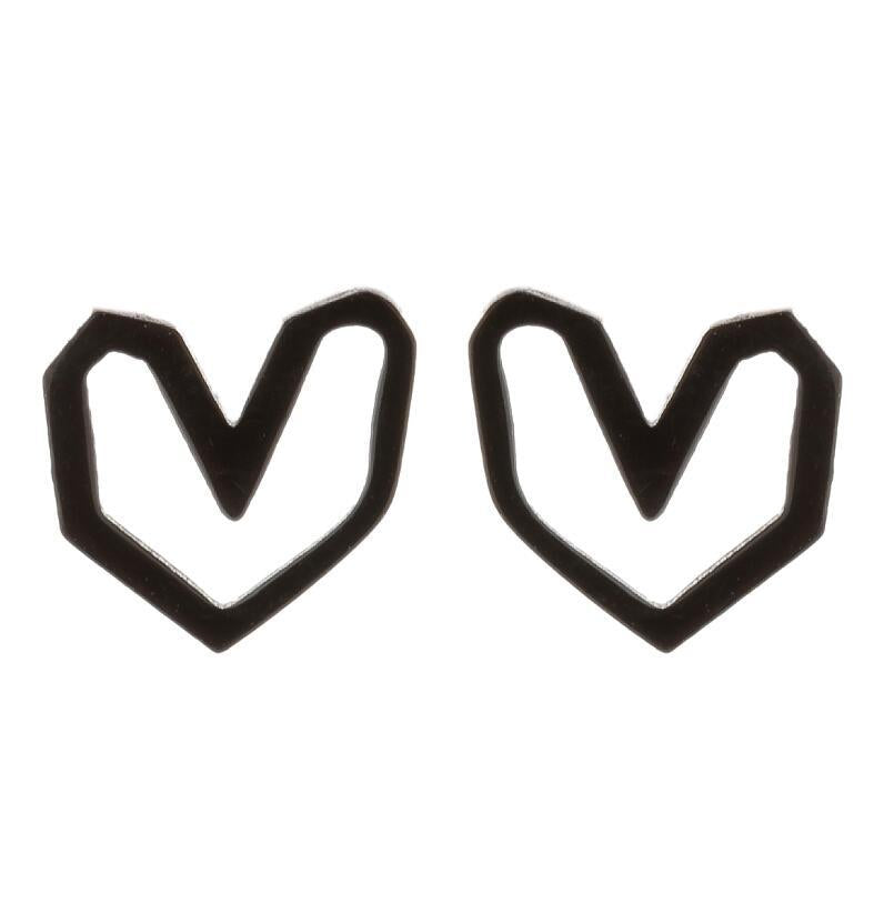 fashion heart shape stainless steel ear studs 1 pair