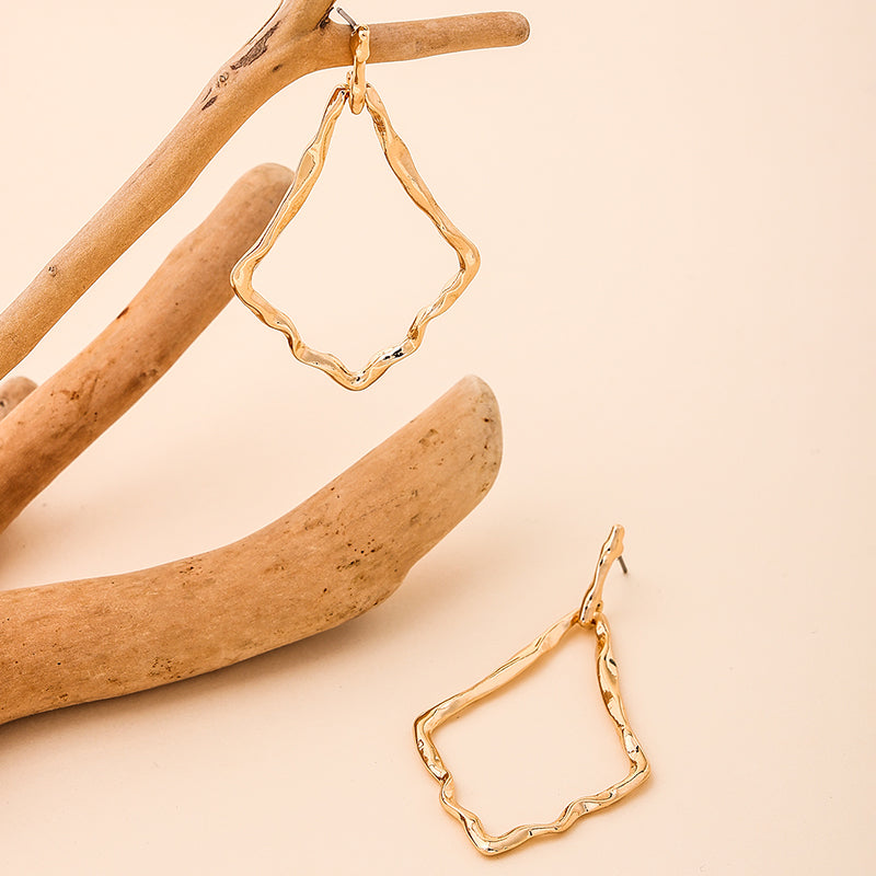 1 pair vacation simple style classic style rhombus alloy zinc drop earrings