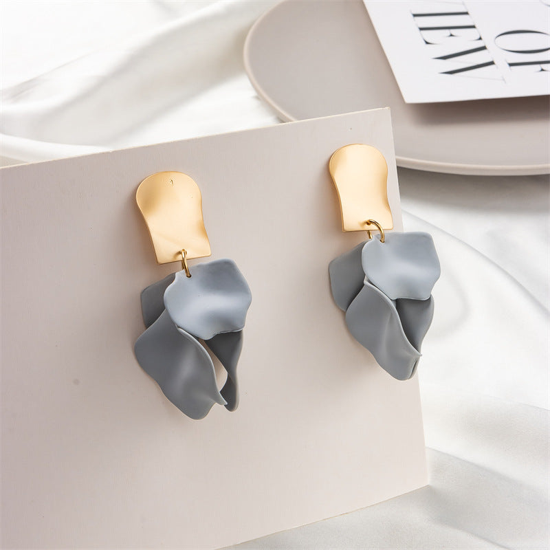 creative acrylic rose petal earrings fashion earrings
