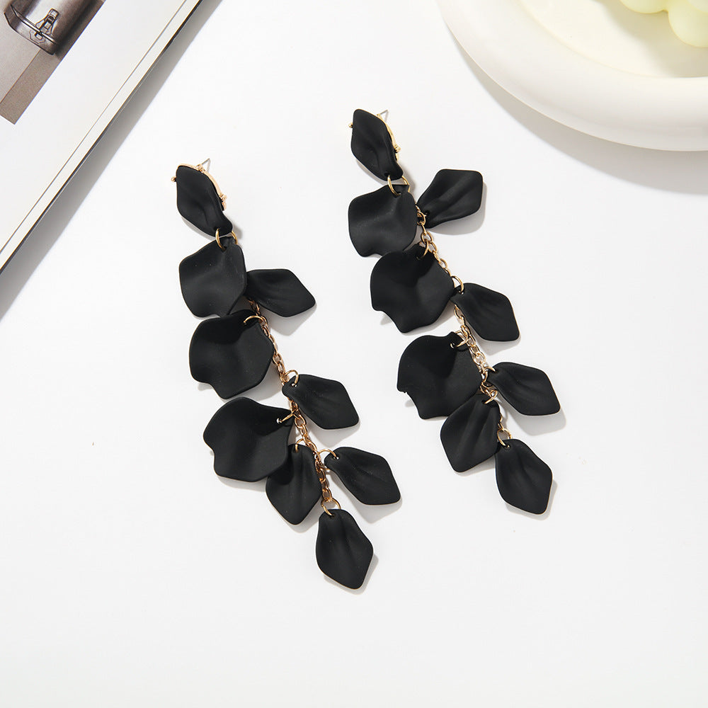 1 pair ig style retro flower plating arylic drop earrings