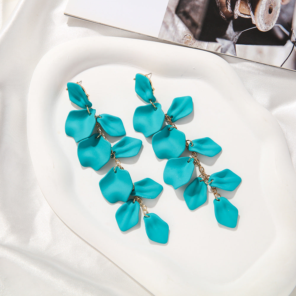1 pair ig style retro flower plating arylic drop earrings