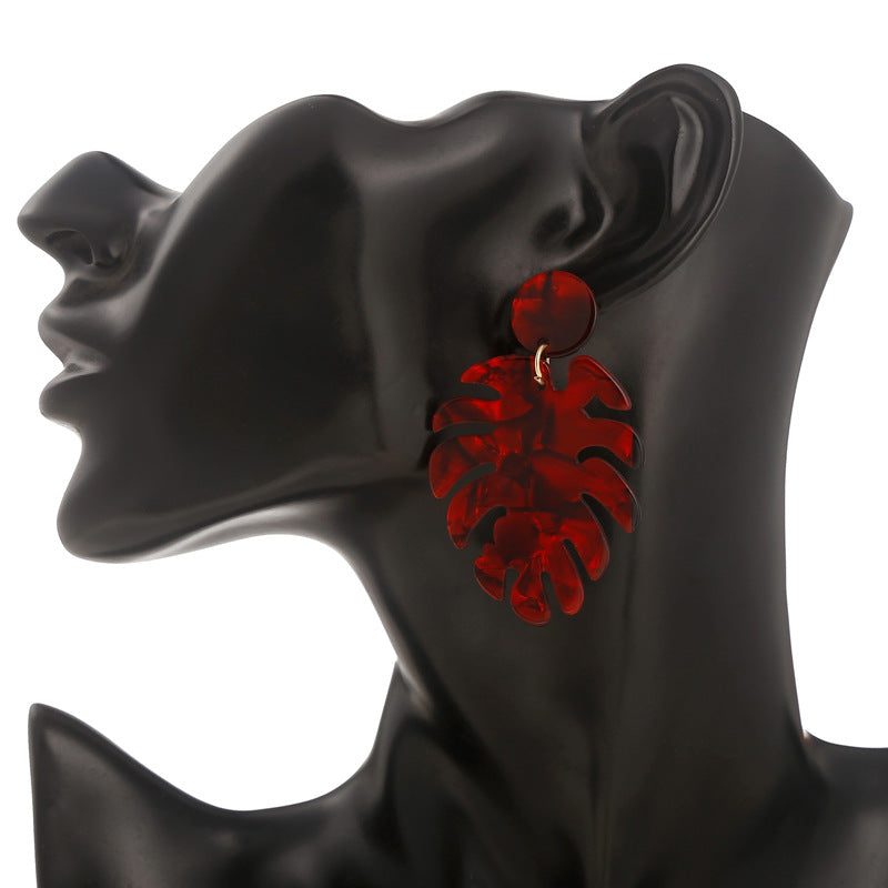 Novelty Leaves Resin Drop Earrings