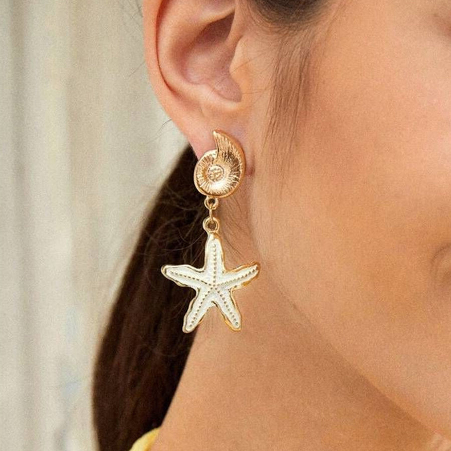 1 Pair Modern Style Classic Style Starfish Zinc alloy Drop Earrings