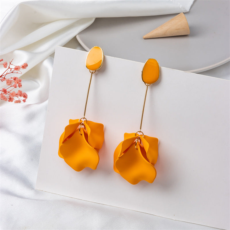 creative acrylic rose petal earrings fashion earrings