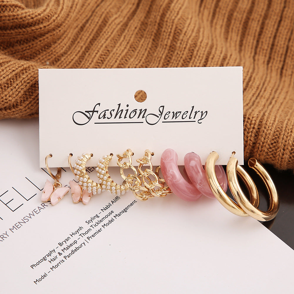 retro geometric plating alloy no inlaid earrings