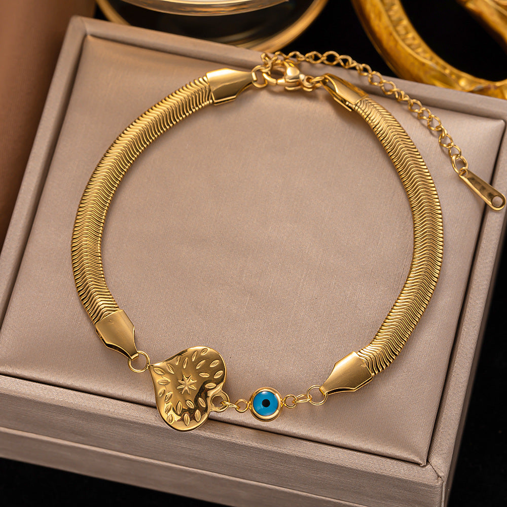 fashion geometric titanium steel plating inlay zircon bracelets