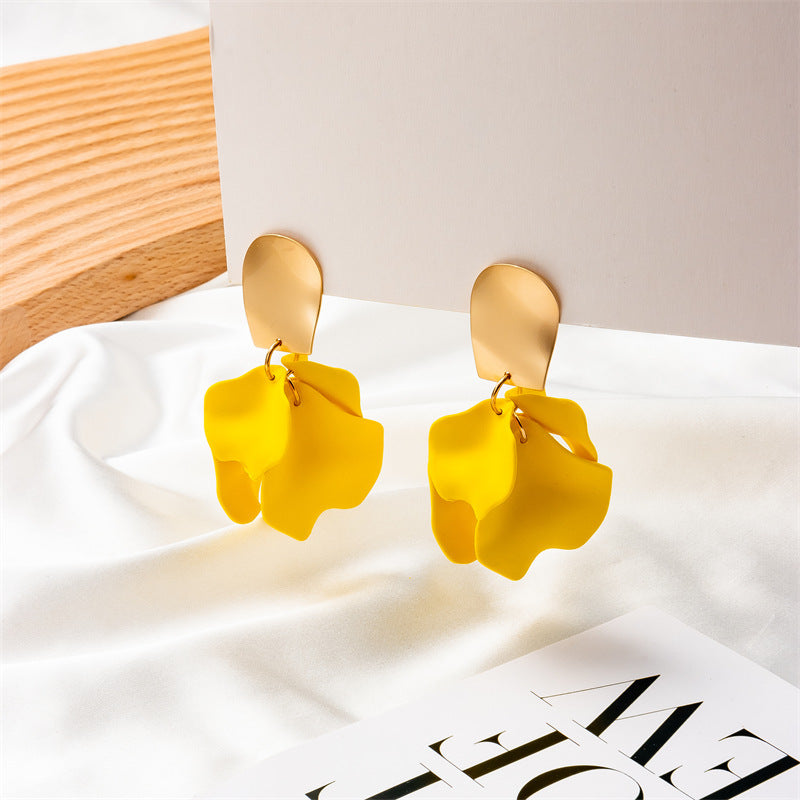 creative acrylic rose petal earrings fashion earrings