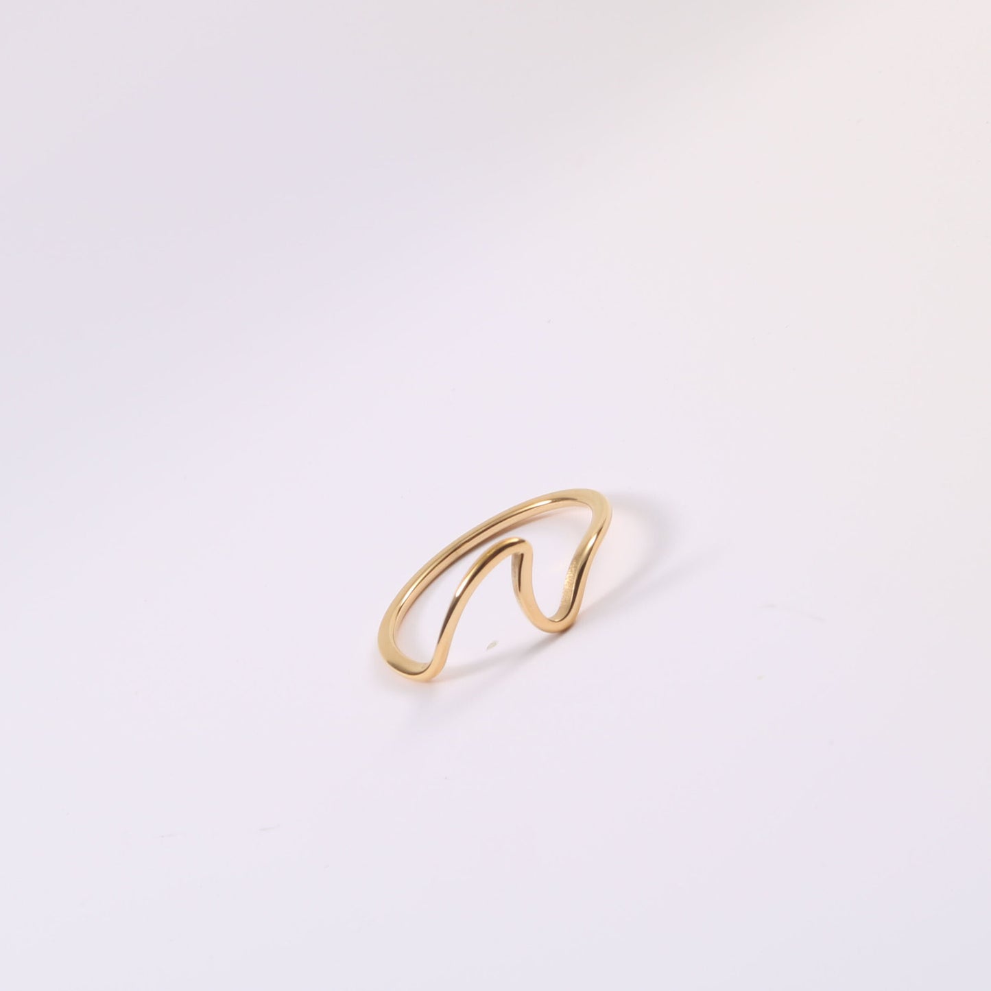 simple style solid color titanium steel plating 18k gold plated rings
