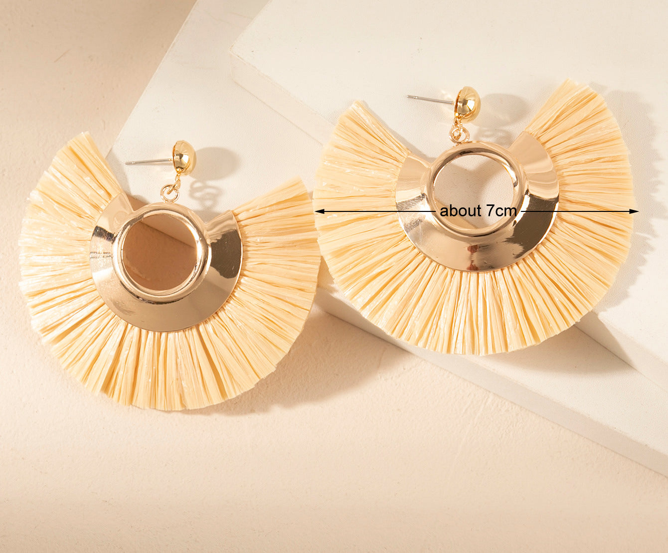 beach sector rattan drop earrings