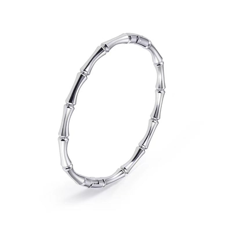 simple style bamboo stainless steel plating bangle