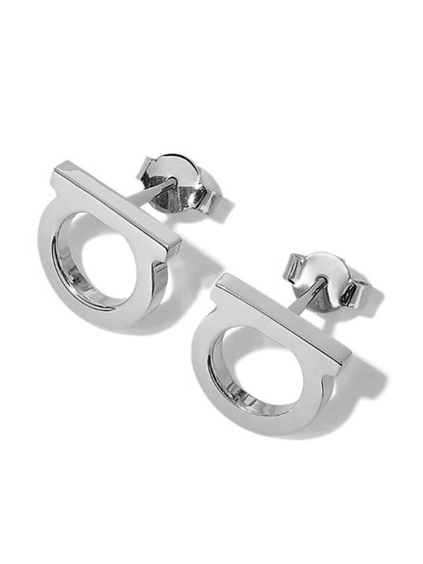 1 pair simple style solid color inlay titanium steel zircon ear studs