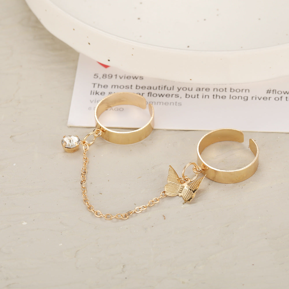 punk simple fashion temperament women's jewelry cute diamond ring