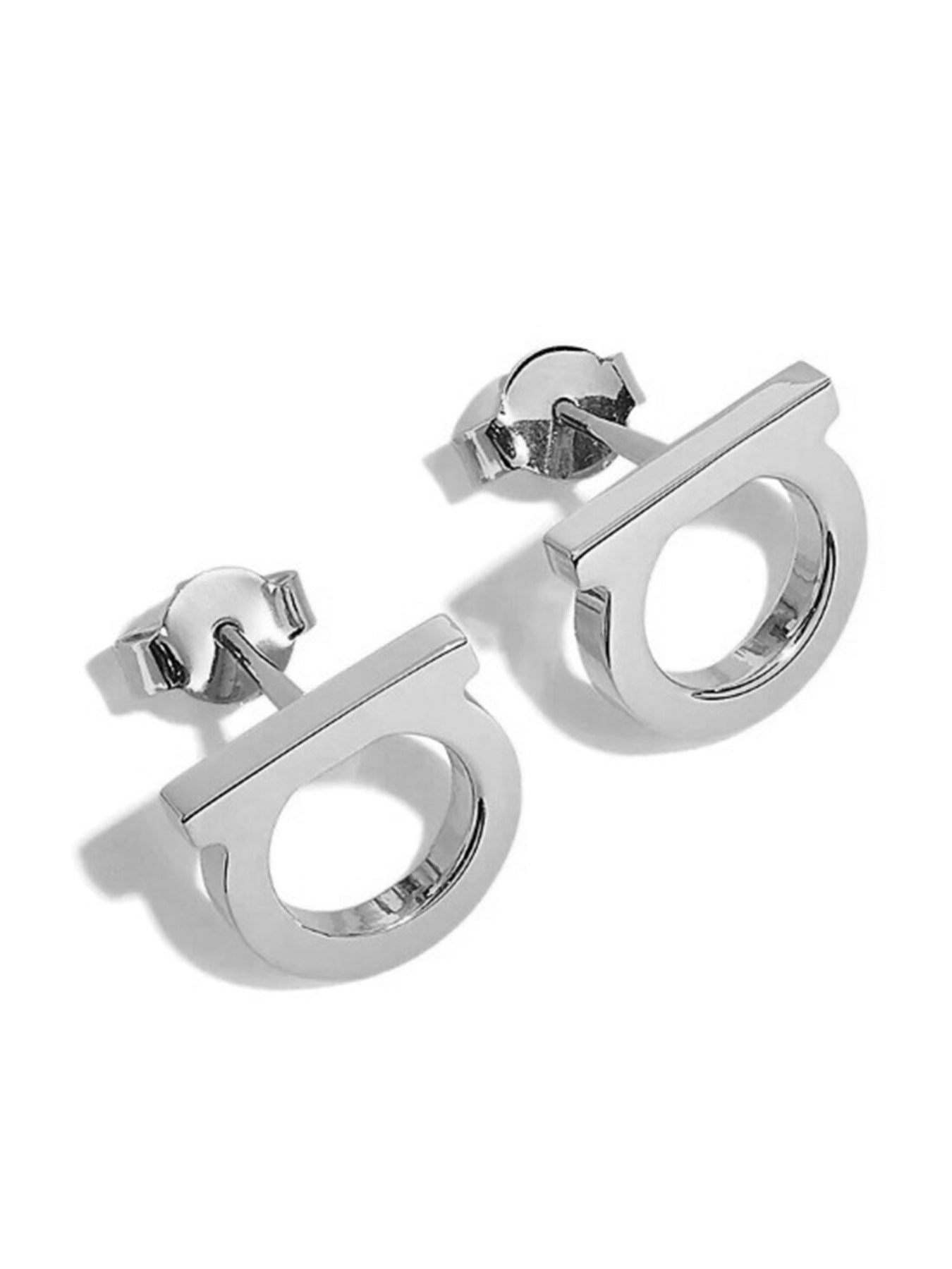 1 pair simple style solid color inlay titanium steel zircon ear studs