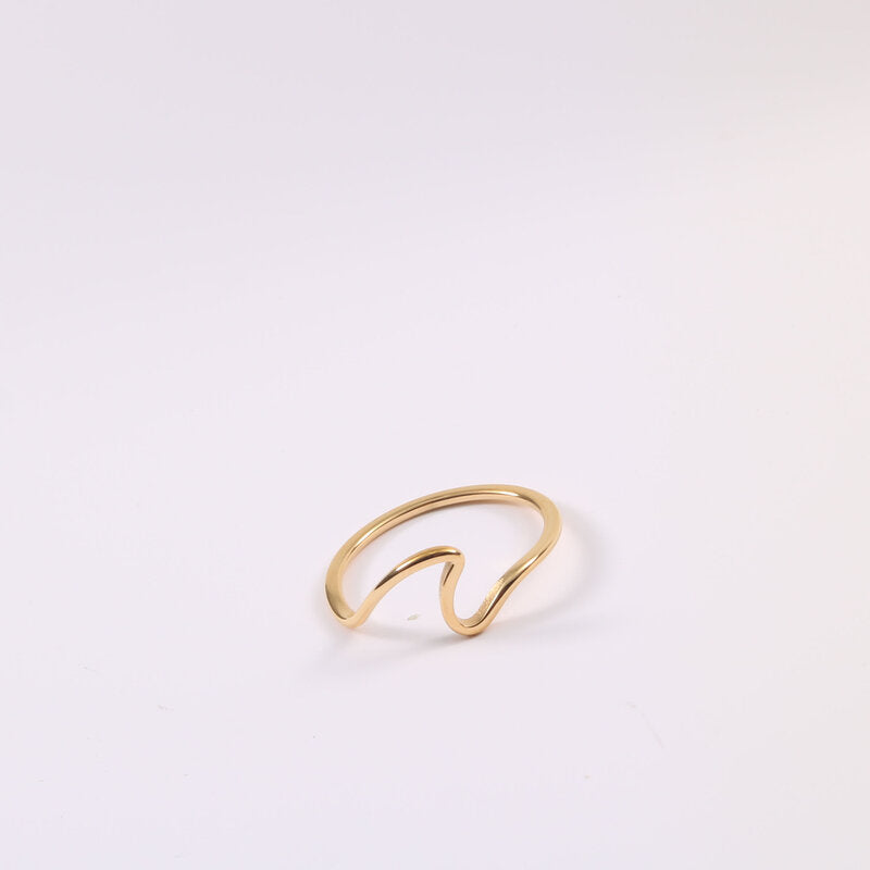 simple style solid color titanium steel plating 18k gold plated rings