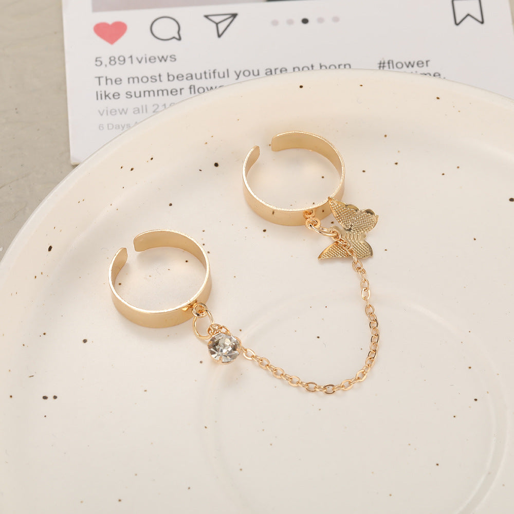 punk simple fashion temperament women's jewelry cute diamond ring