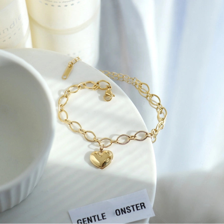 Titanium Steel 18K Gold Plated Simple Style Classic Style Plating Inlay Solid Color Pearl Bracelets