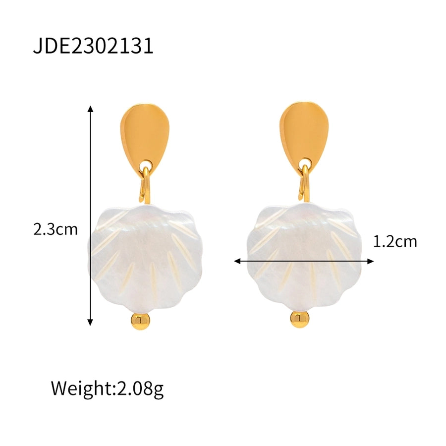 ig style beach starfish shell stainless steel imitation pearl plating 18k gold plated rings earrings necklace