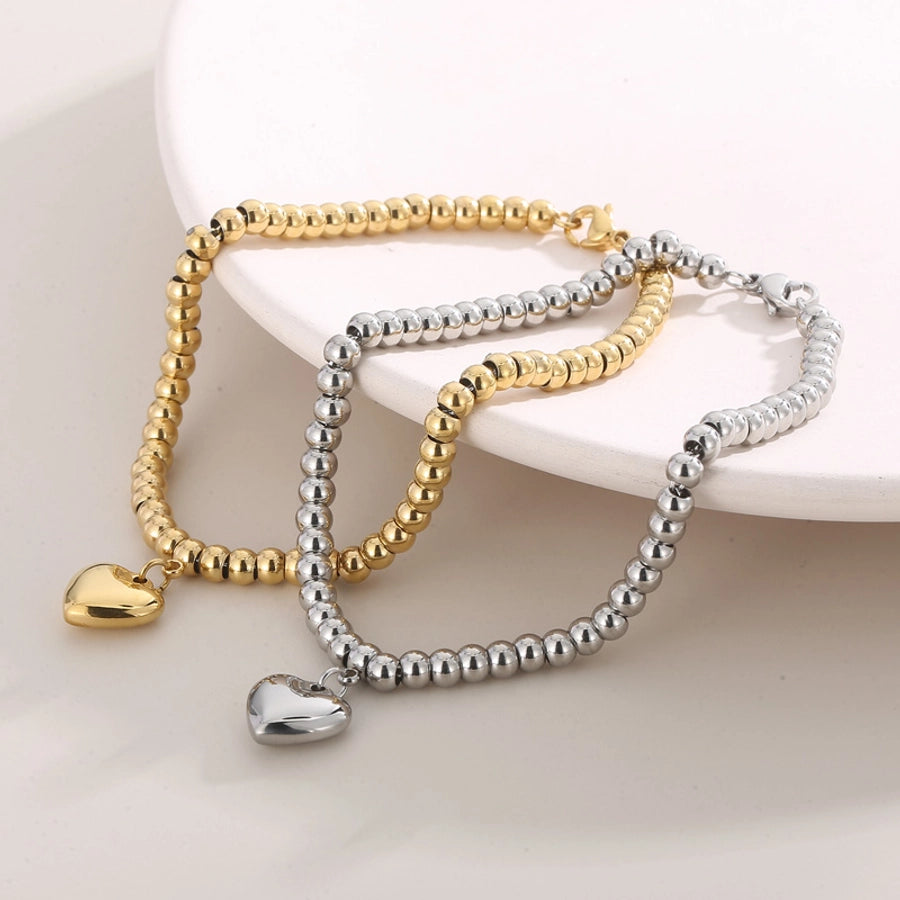 Titanium Steel 18K Gold Plated Modern Style Plating Heart Shape Bracelets Earrings Necklace