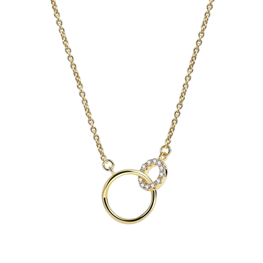 simple style round copper 18k gold plated zircon pendant necklace in bulk