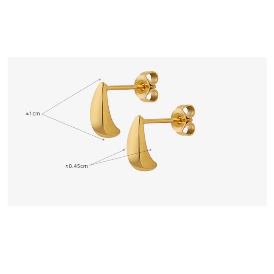1 Pair Romantic Sweet Simple Style Water Droplets 316 Stainless Steel Titanium Steel 18K Gold Plated Ear Studs