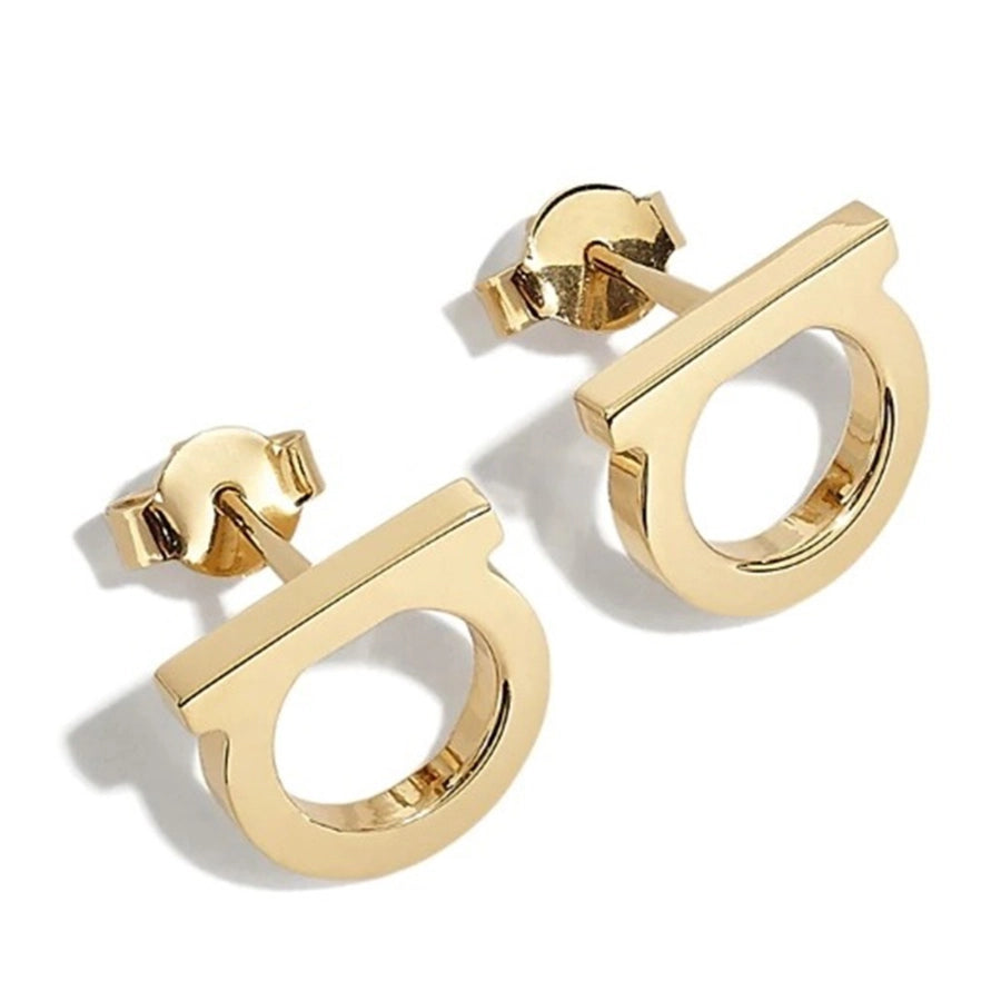 1 pair simple style solid color inlay titanium steel zircon ear studs
