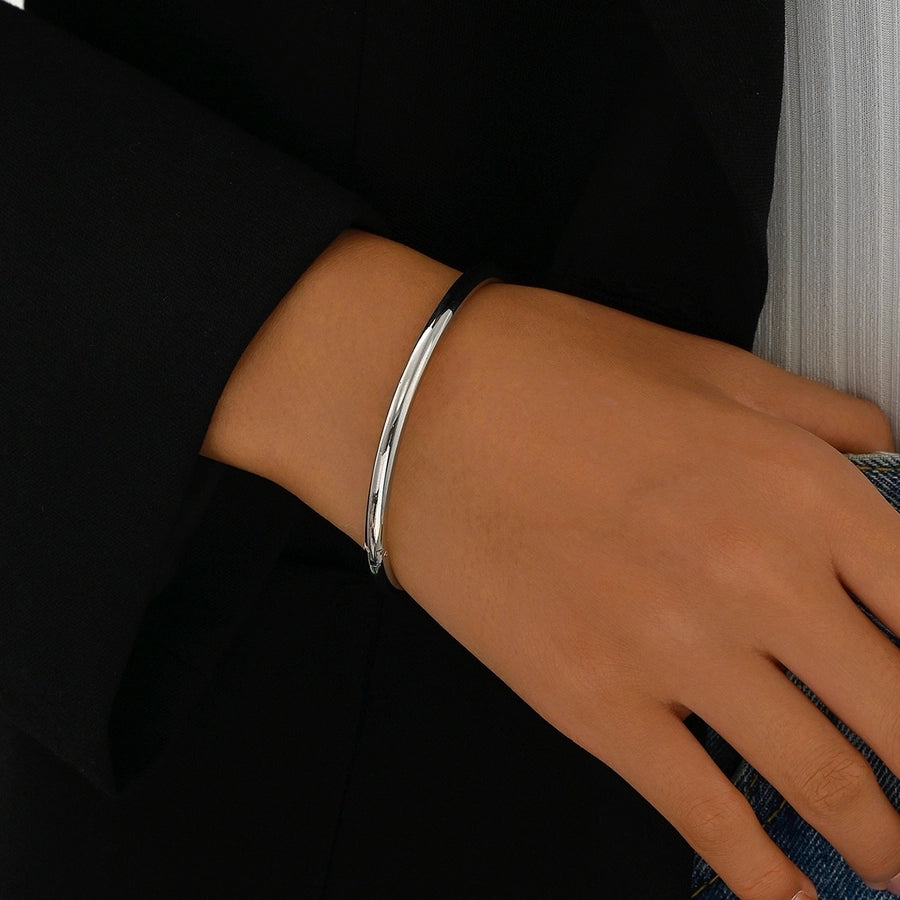 Basic Round 201 Stainless Steel 18K Gold Plated Bangle In Bulk