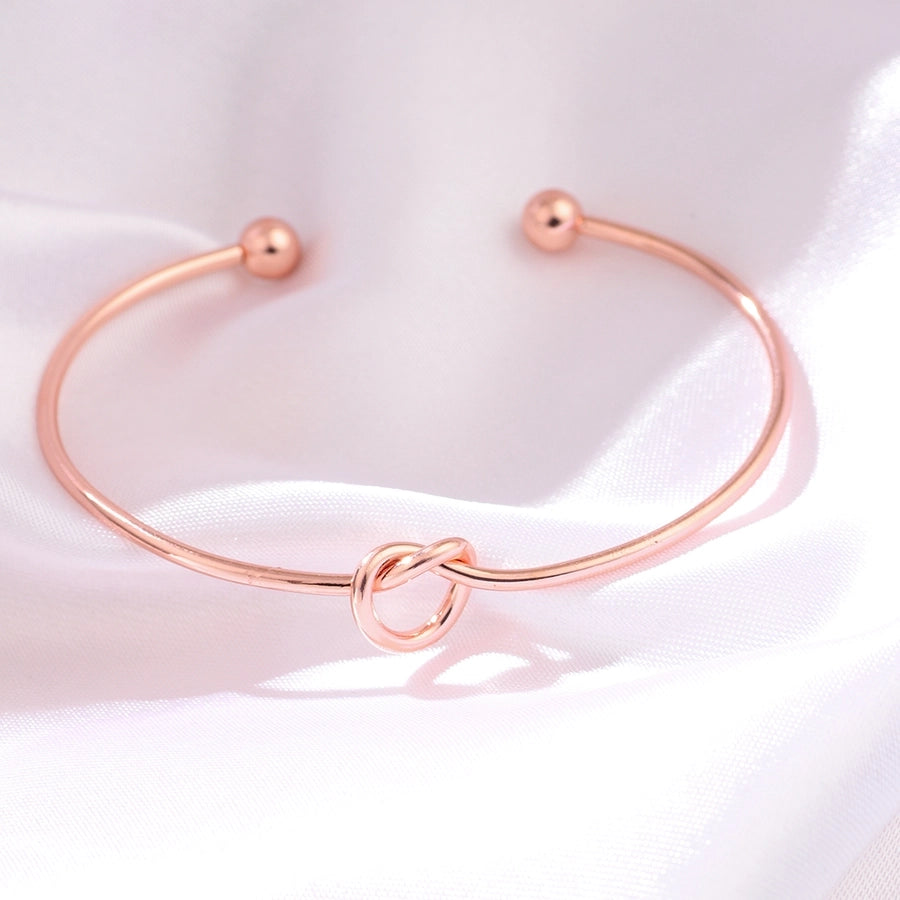 elegant heart shape twist alloy plating inlay rhinestones rose gold plated women's cuff bracelets