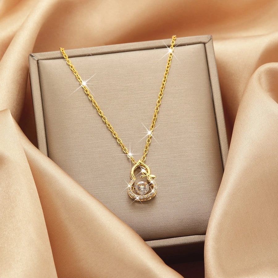 Titanium Steel Vintage Style Tassel Plating Doll Constellation Crown Pendant Necklace