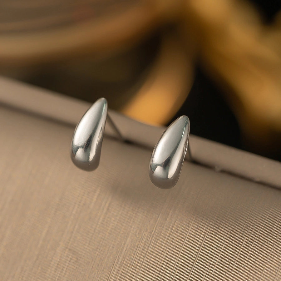 1 Pair Romantic Sweet Simple Style Water Droplets 316 Stainless Steel Titanium Steel 18K Gold Plated Ear Studs