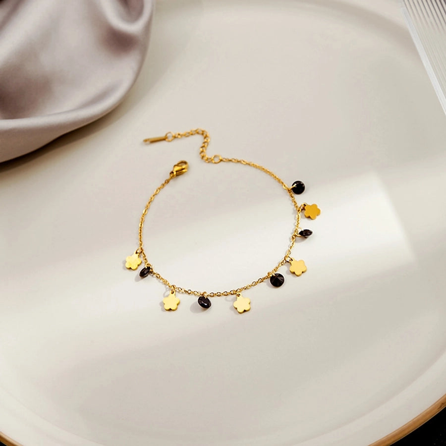sweet flower stainless steel plating bracelets