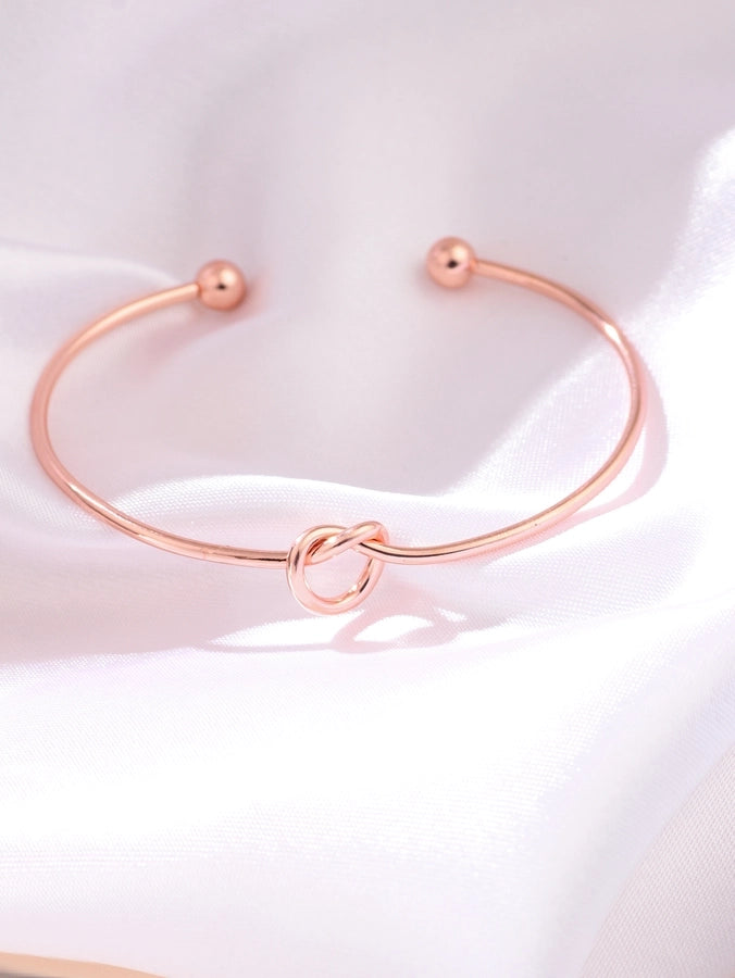 elegant heart shape twist alloy plating inlay rhinestones rose gold plated women's cuff bracelets