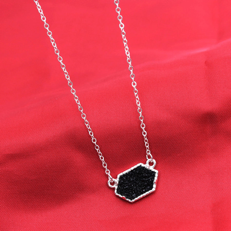 fashion simple multicolor crystal cluster turquoise diamond pendant necklace