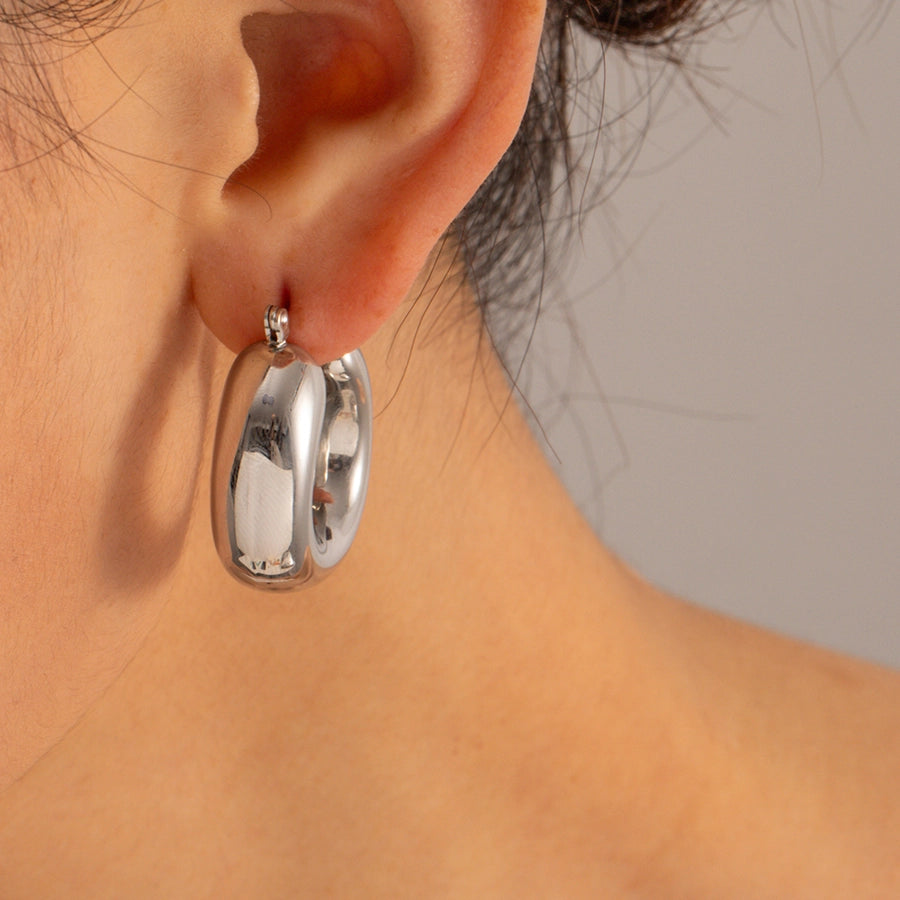 1 Pair IG Style Simple Style U Shape Solid Color 304 Stainless Steel 16K Gold Plated Earrings