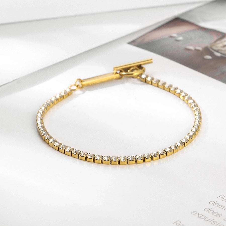 Stainless Steel Elegant Simple Style Solid Color Bracelets