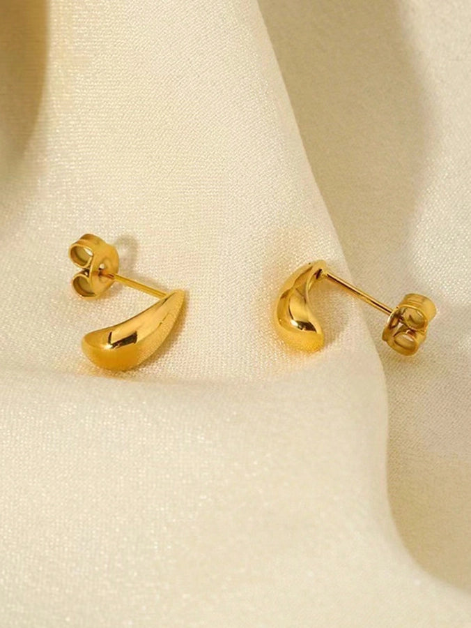 1 Pair Romantic Sweet Simple Style Water Droplets 316 Stainless Steel Titanium Steel 18K Gold Plated Ear Studs