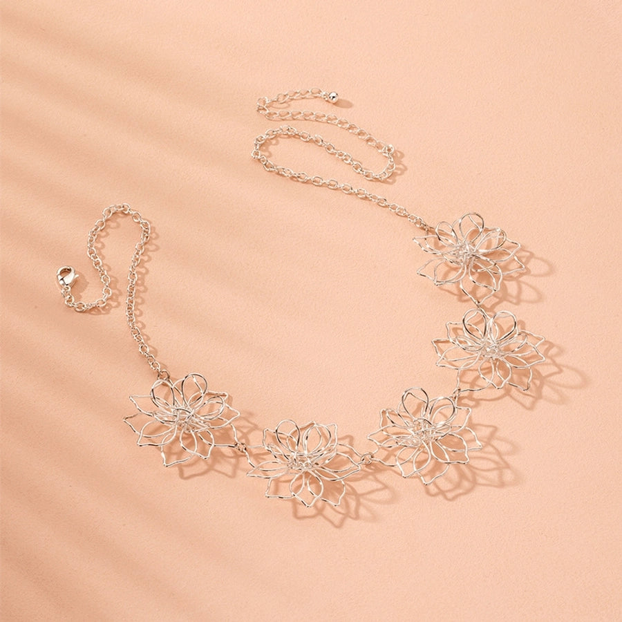 fashion flower alloy plating women's necklace