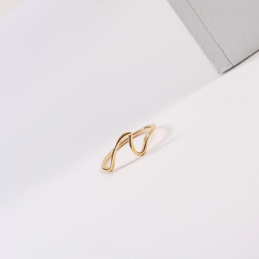 simple style solid color titanium steel plating 18k gold plated rings