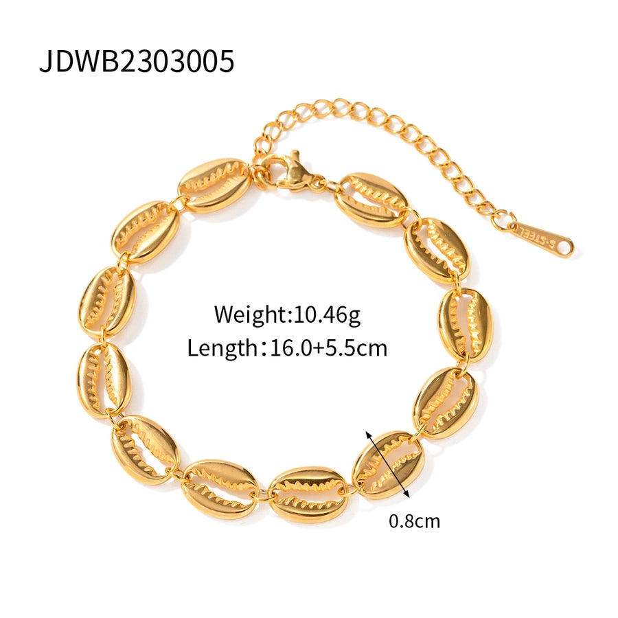 ig style beach starfish shell stainless steel imitation pearl plating 18k gold plated rings earrings necklace