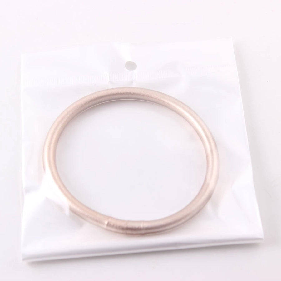 retro round silica gel unisex buddhist bangle