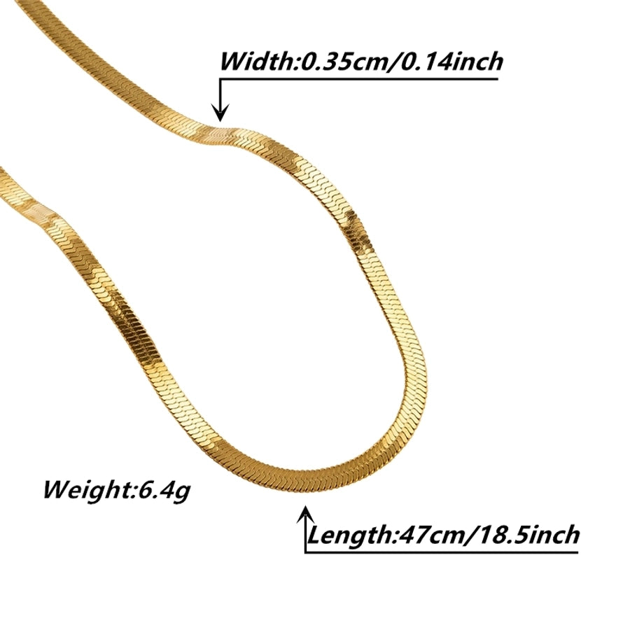 retro classic style commute solid color stainless steel plating 18k gold plated necklace