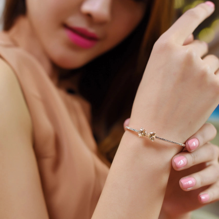 elegant heart shape twist alloy plating inlay rhinestones rose gold plated women's cuff bracelets